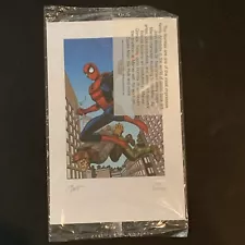 2002 Amazing Spider-Man Lithograph signed John Romita Jr & Sr. 10 1/8" x 6 5/8"