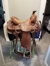 Rare Geno D'Ambrose Artisan Custom Handmade Ranch All Around Western Saddle 15.5