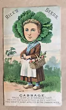 Victorian Trading Card, Rices Seeds. Cabbage. So Funny.