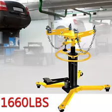 1660 lbs Transmission Jack 2 Stage Hydraulic w/ 360° for car lift 0.75 Ton