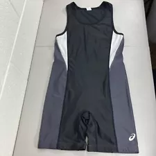 Asics - Wrestling Singlet Outfit - Black Gray High School Spandex Mens Medium M