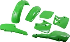 UFO Complete Plastics Kit Green for Kawasaki KX500/KX250 2-Stroke 1987 (For: Kawasaki)