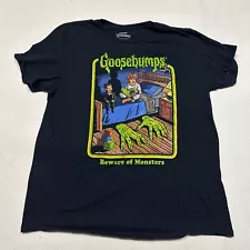 Goosebumps T Shirt Mens Large Beware of Monsters Black 2010 Changes