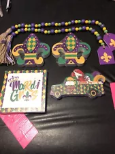 Mardi Gras Decor Bundle 6 Pieces