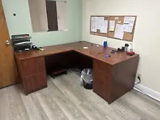 L Shape Office Desk with Drawers