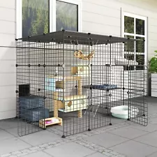 Oneluck Outdoor Cat House Cat Cages Enclosure with Super Large Enter Door, 55...