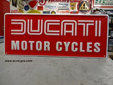 DUCATI MOTORCYCLE RED EMBOSSED SIGN EC0012 PARTS & ACCESSORIES