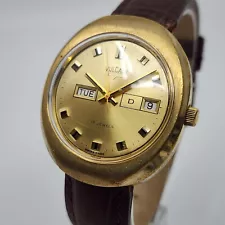 Serviced Vintage Rare 1960's Vulcain H.45.302 Gold Tone Quickset Watch