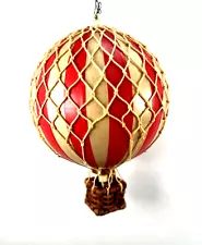 Vintage "Authentic Models of Hot Air Balloon Floating in the Sky" Red & White