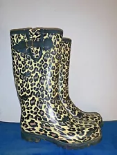 BLOW OUT SALE @ CHARLOTTE RUSSE Leopard Jaguar Cheetah Rain Boot Shoes Sz 7 ❤️b7