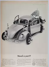 Volkswagen Beetle Replacement Parts Repairs Time Ad 1965 8x11"