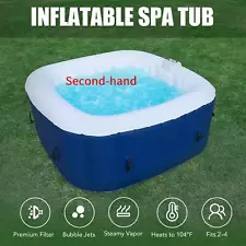 Secondhand 5x5ft Inflatable hot tub w Heater & 120 Massaging Jets for Patio