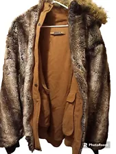 Rare Mens 1X Akademiks Fur Coat Oversized Reversible Yk2