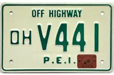 *99 CENT SALE* 1989 Prince Edward Island PEI OFF HIGHWAY License Plate #V441 NR