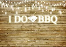 I Do BBQ Backdrops for Photography 7x5 Vinyl Background Rustic Wooden used once