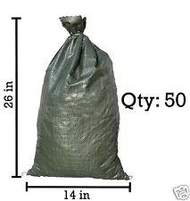 Sandbaggy 50 Green Empty Sandbags For Sale 14x26 Sandbag Sand Bags Bag Poly