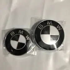 2PCS Front Hood & Rear Trunk (82mm & 74mm) For BMW Badge Emblem Black&White (For: BMW M135i)