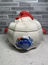 Red Lobster & Blue Crab Soup Tureen with Lid -Super Cute! See Pictures!