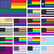 USA LGBT Flag Asexual Bisexual Gay Genderqueer Pansexual Rainbow Transgender