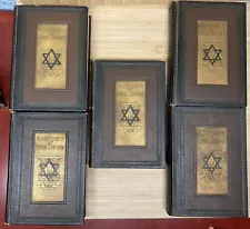 Old HISTORY Of The JEWS Books 5 Volumes H. Graetz 1891 - 1895 Embossed Hardback