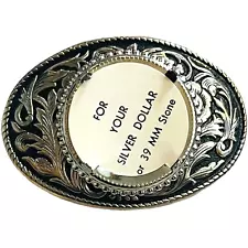 Decorative Belt Buckle for Silver Dollar or 39 MM Stone - Western Design