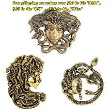 Vintage Medusa Brooch for Women Gold Silver Lady Pin Gift Accessories Hot Sale