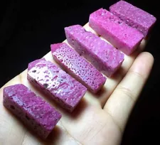 113g Natural Red Corundum Ruby Crystal Machine Shape Stone Healing AFG H618