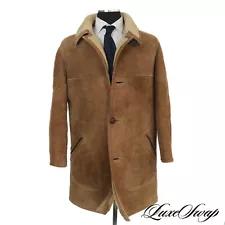 HEAVYWEIGHT Vintage Julian Vard Made in Ireland Tan Sheepskin Shearling Coat NR