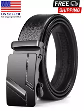 Mens Leather Ratchet Belt For Men Adjustable Automatic Buckle Belts (Sale)