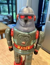 1960s Nomura T.N Japan Tin Battery Operated Tetsujin T-28 No. 2 Robot Space Toy