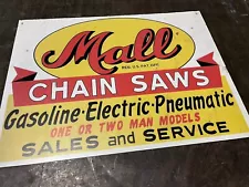 Mall Chainsaw Sign Vintage Parts Stihl McCulloch Sales Service Antique Shop Can