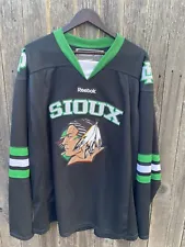 Rare Banned Reebok North Dakota Fighting Sioux Hockey Jersey Indian Black XL