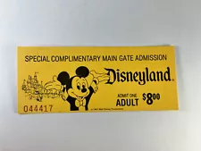 Vintage Ticket Disneyland Special Complimentary Main Gate Admissions - Unused