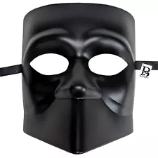 UNPAINTED BAUTA STYLE BLACK BLANK MASQUERADE MASK