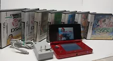 Nintendo 3DS with Charger, Mario Kart DS And 7 Game Lot - Japanese Import