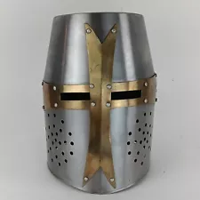 Vintage Medieval Crusader Templar Knight Armor Helmet Wearable Need Strap Repair