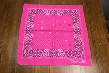 Paris Accessories Pink paisley floral pattern cotton bandana 20” rockabilly