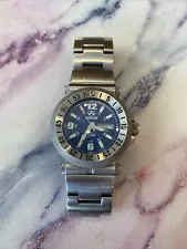 1491) Reactor Fallout 63003 200M RESIST JAPAN QUARTZ MOVEMENT BLUE STEEL WATCH