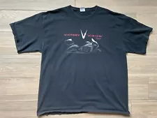 Victory Vision Tour Motorcycle Black T-Shirt w/ Graphic for Bikers Size XL