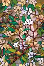 ArtScape MAGNOLIA Privacy Stained Glass Window Film * 25.5 x 24 * Partial Sheet