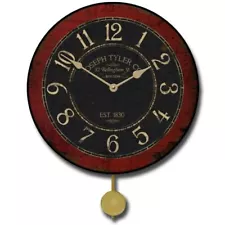 Bellingham Red Pendulum Clock Quiet, Whisper Quiet, Lifetime Warranty, 5 sizes!!