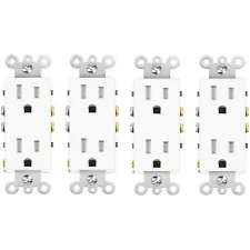 15 Amp Decora Tamper Resistant Outlet,3 Wire Square Outlet Wall Plug,UL/Cul