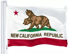 G128 Double Head New California Republic Flag Banner 3x5ft 150D Polyester