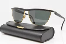 Gianni Versace Unisex Sunglasses Black Gold Green Lens VINTAGE Made in Italy NEW