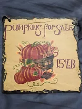 “Pumpkins For Sale” Wall Décor SIGN PLAQUE Fall / Halloween 8” X 8”