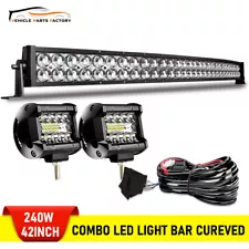 42'' LED Light Bar CURVED fit Kubota RTV-X1100C X1120/D X1140 X900 XG850 400Ci