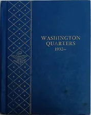 Vintage 1932-1964 Washington Quarters Bookshelf 25 Cent Coin Album Cover Stains