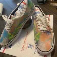 Vans Authentic Multi Color tie dye Skate Shoes SZ 10 USED ON SALE NOW!!!!