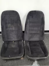 70-78 C3 Corvette Seat Set Seats LEFT & RIGHT Pair NICE Black Vellore With Track