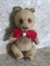 Olena Golovinska?? Miniature Jointed Handmade Teddy Bears Red Bow OOAK 5" SEE